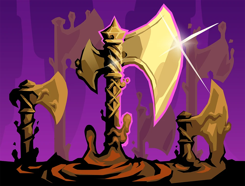 Gold Axe card art, Slay the Spire 2