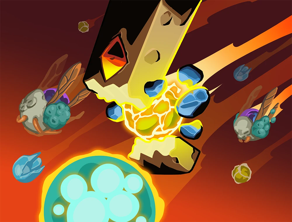 Barrage card art, Slay the Spire 2