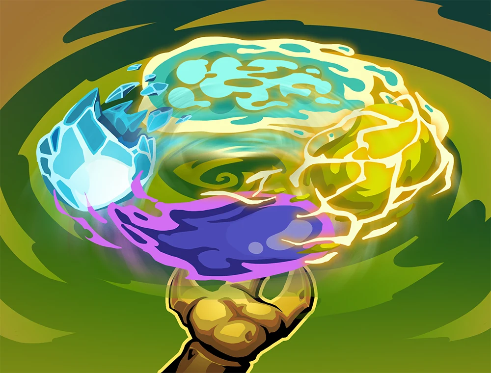 Chaos card art, Slay the Spire 2