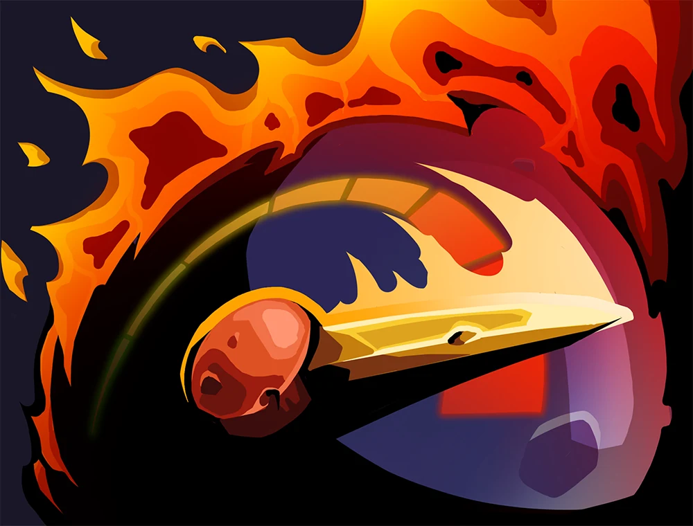 Overclock card art, Slay the Spire 2
