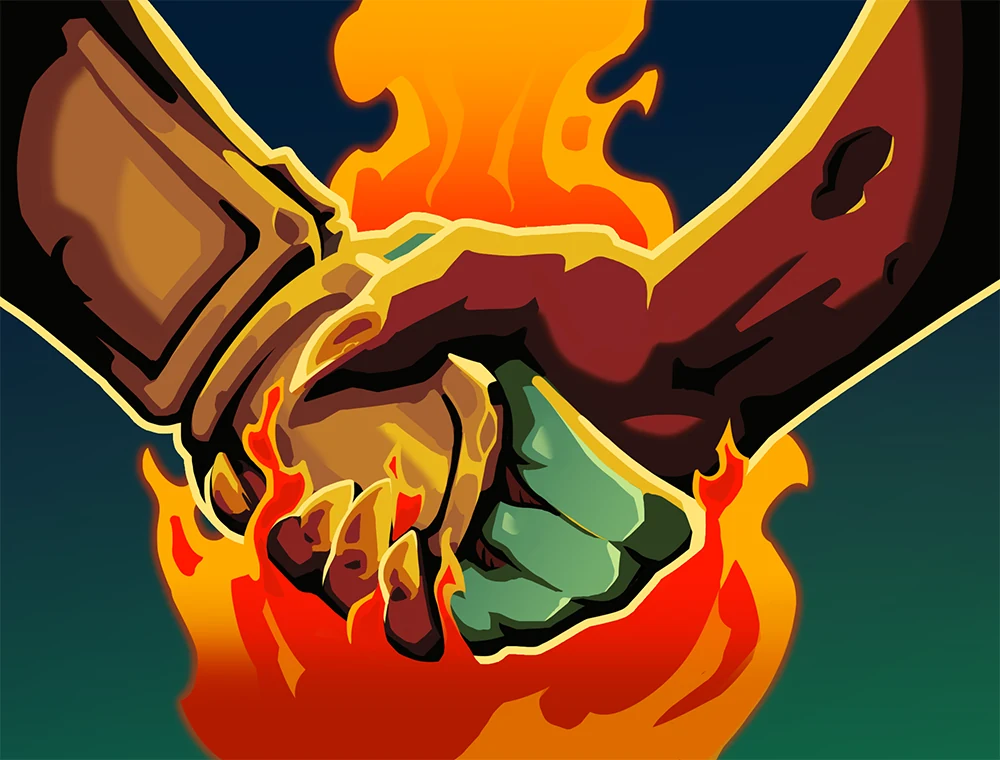 Burning Pact card art, Slay the Spire 2