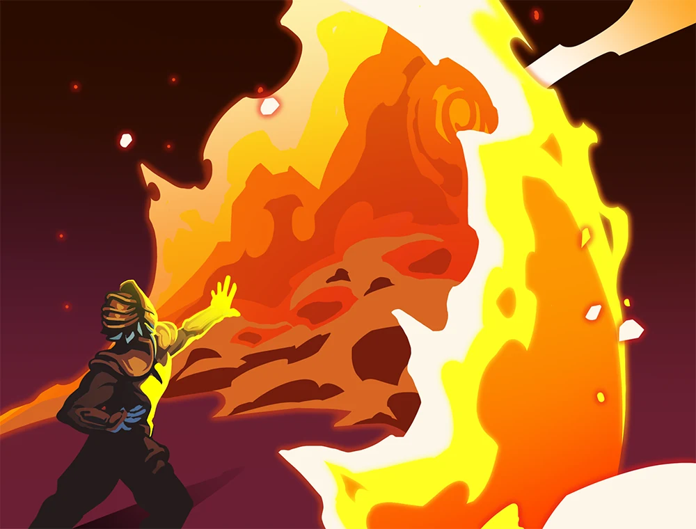 Flame Barrier card art, Slay the Spire 2