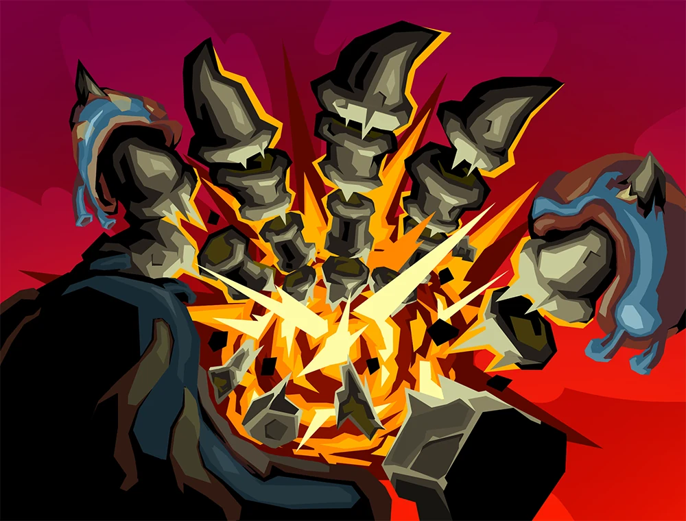 Bone Shards card art, Slay the Spire 2