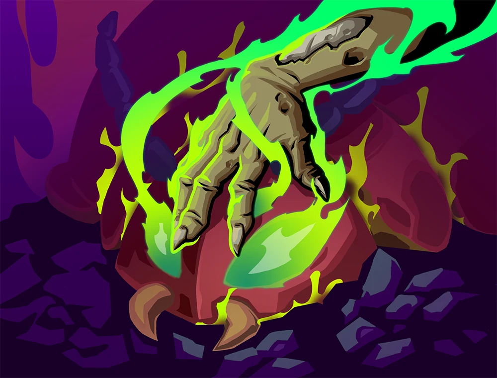 Drain Power card art, Slay the Spire 2