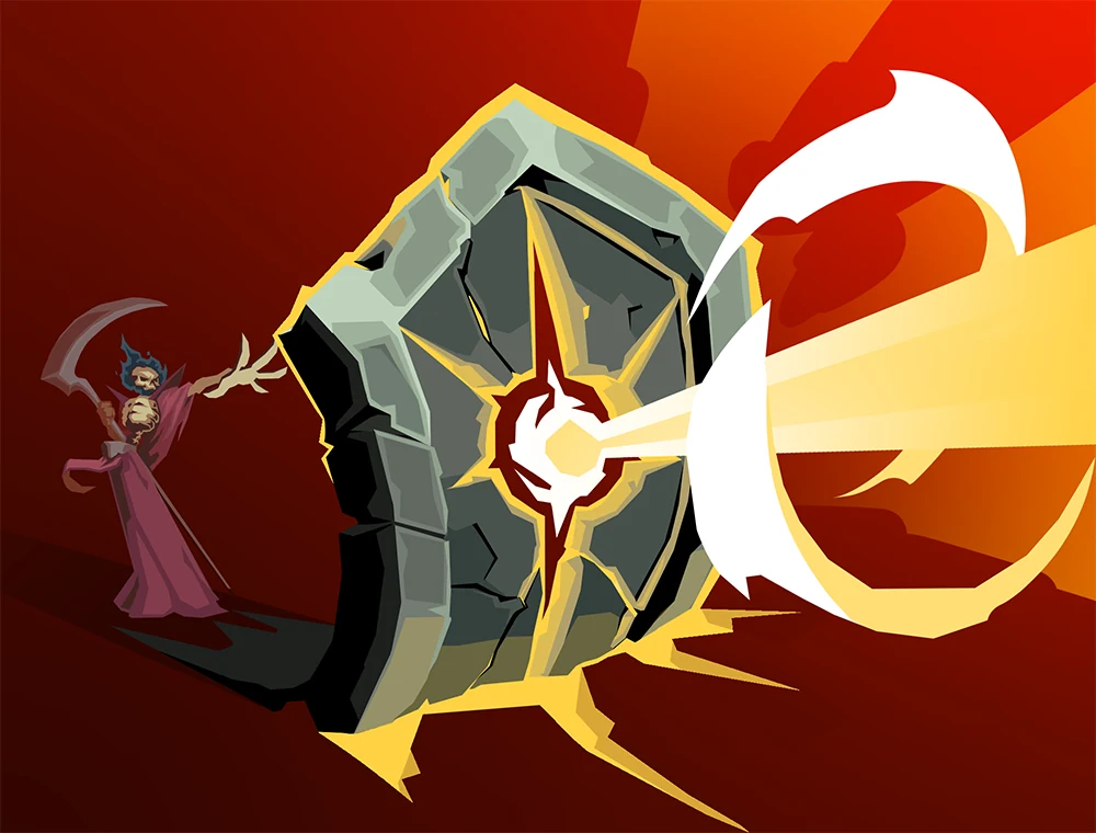 Graveblast card art, Slay the Spire 2