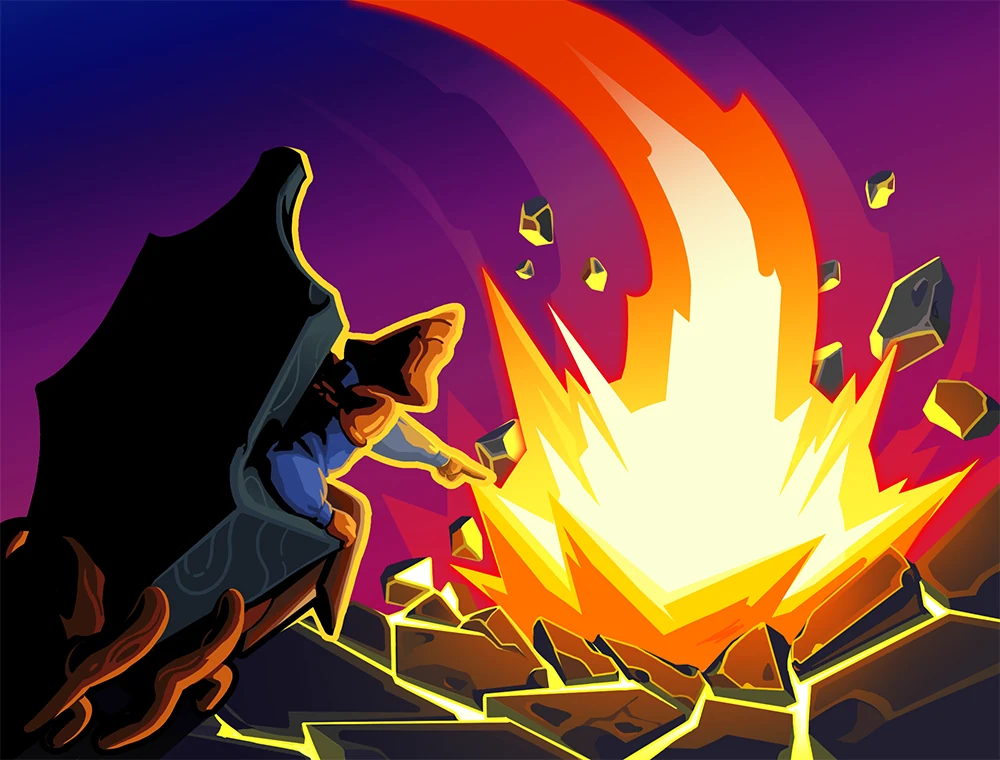 Falling Star card art, Slay the Spire 2
