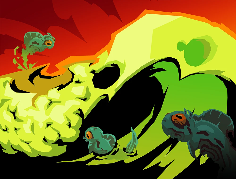Corrosive Wave card art, Slay the Spire 2