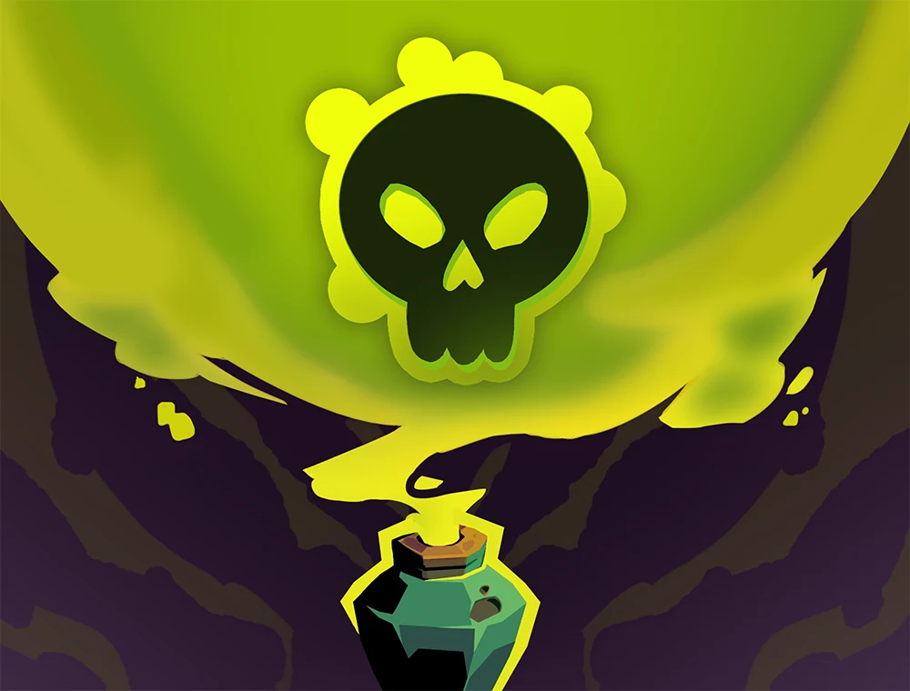 Deadly Poison card art, Slay the Spire 2