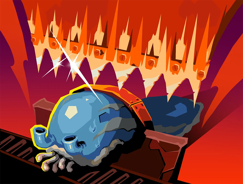 Knife Trap card art, Slay the Spire 2