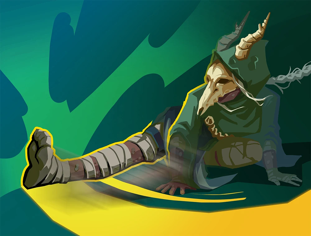 Leg Sweep card art, Slay the Spire 2