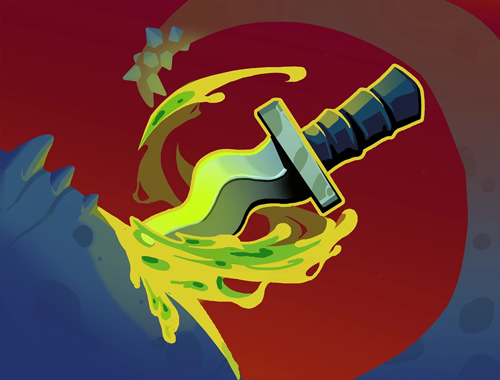 Poisoned Stab card art, Slay the Spire 2
