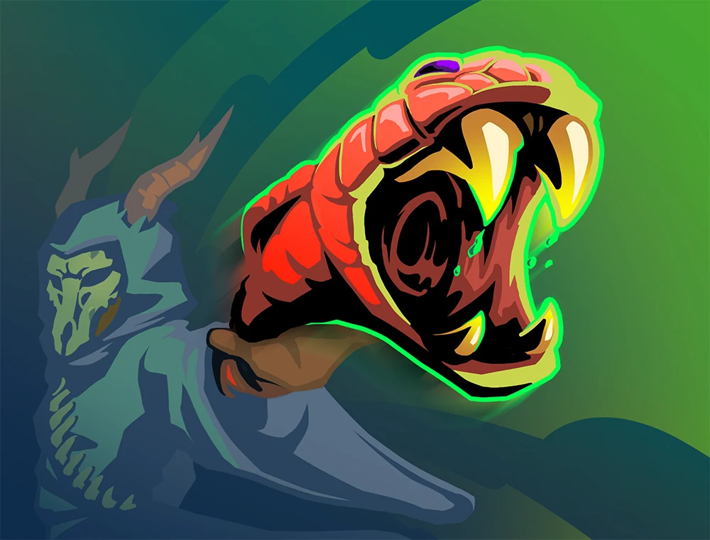 Snakebite card art, Slay the Spire 2